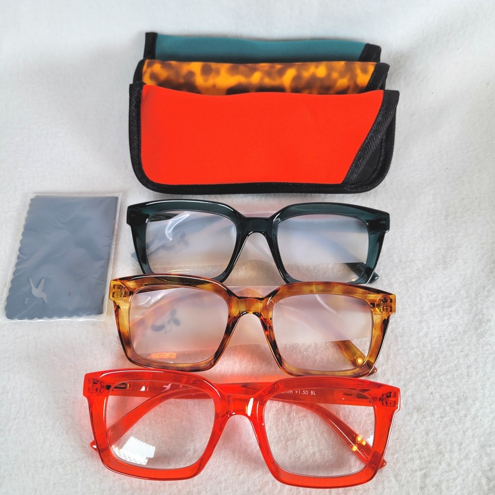 Hummingbird Women Readers Glasses Santa Fe Auto-Tint Blue Light +1.50 62mm Red